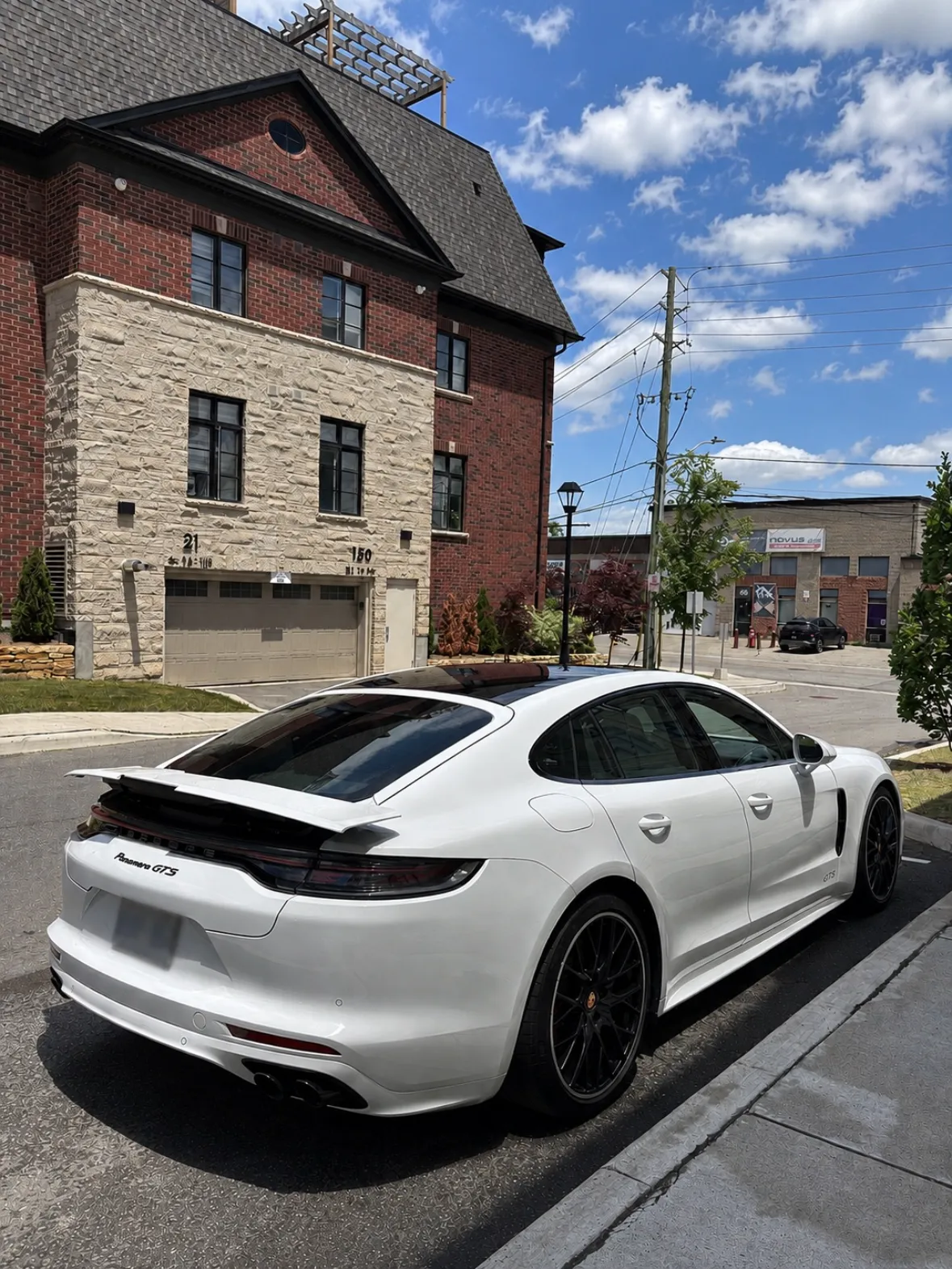 Porsche Panamera rear with glossy paint after an exterior detail