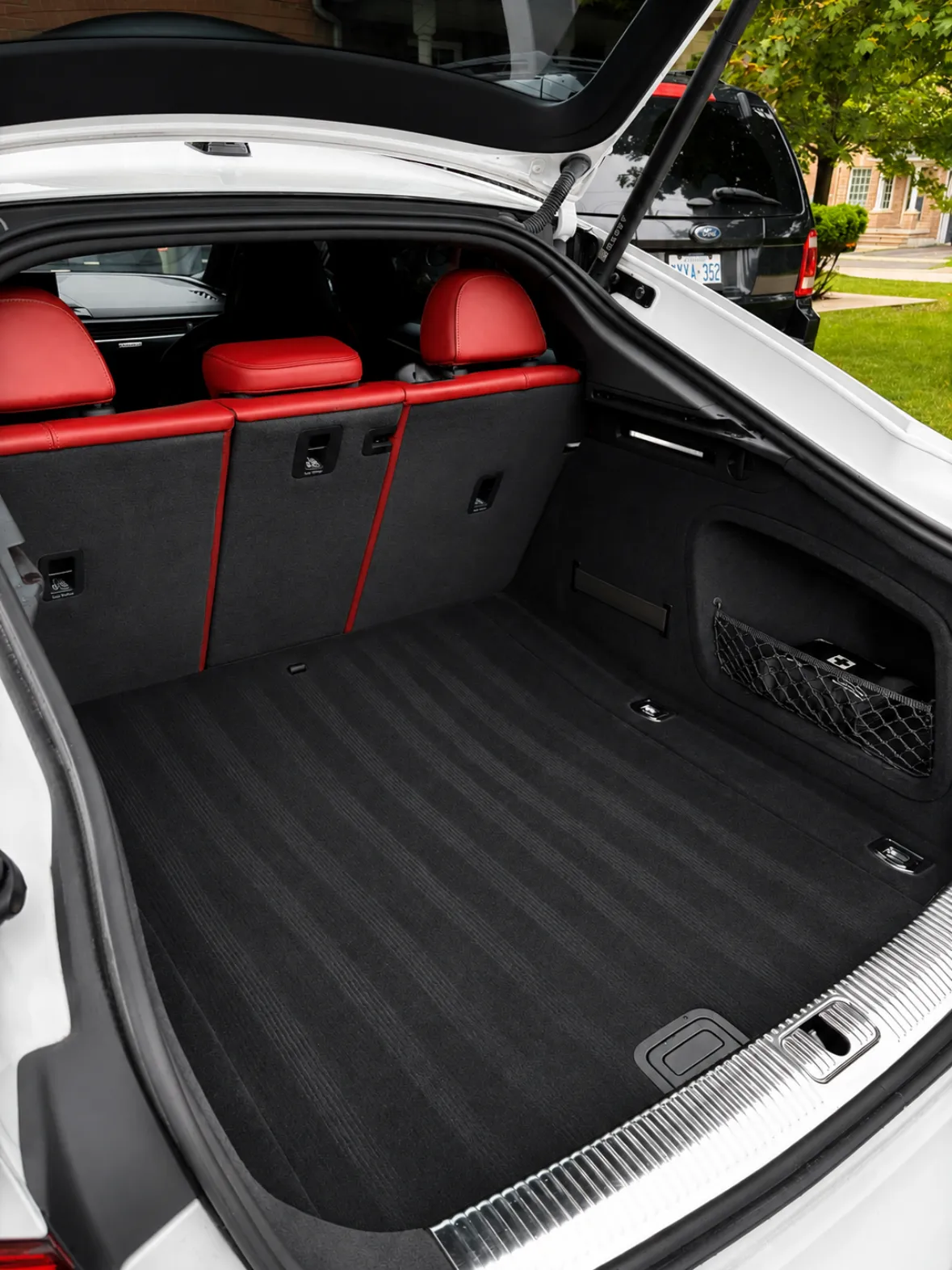 Audi S5 trunk vacuumed and wiped down after an interior detail